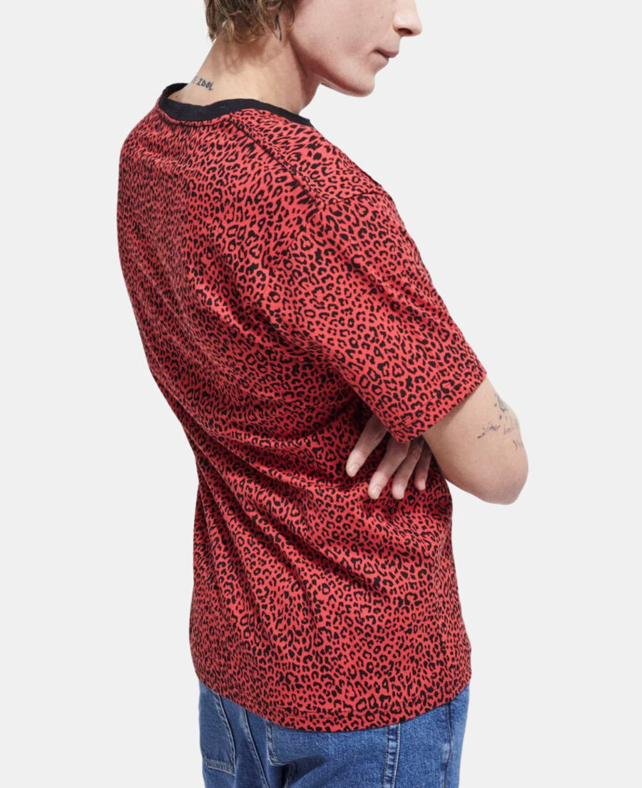 The Kooples HOMME DARK RED t-shirt léopard rouge