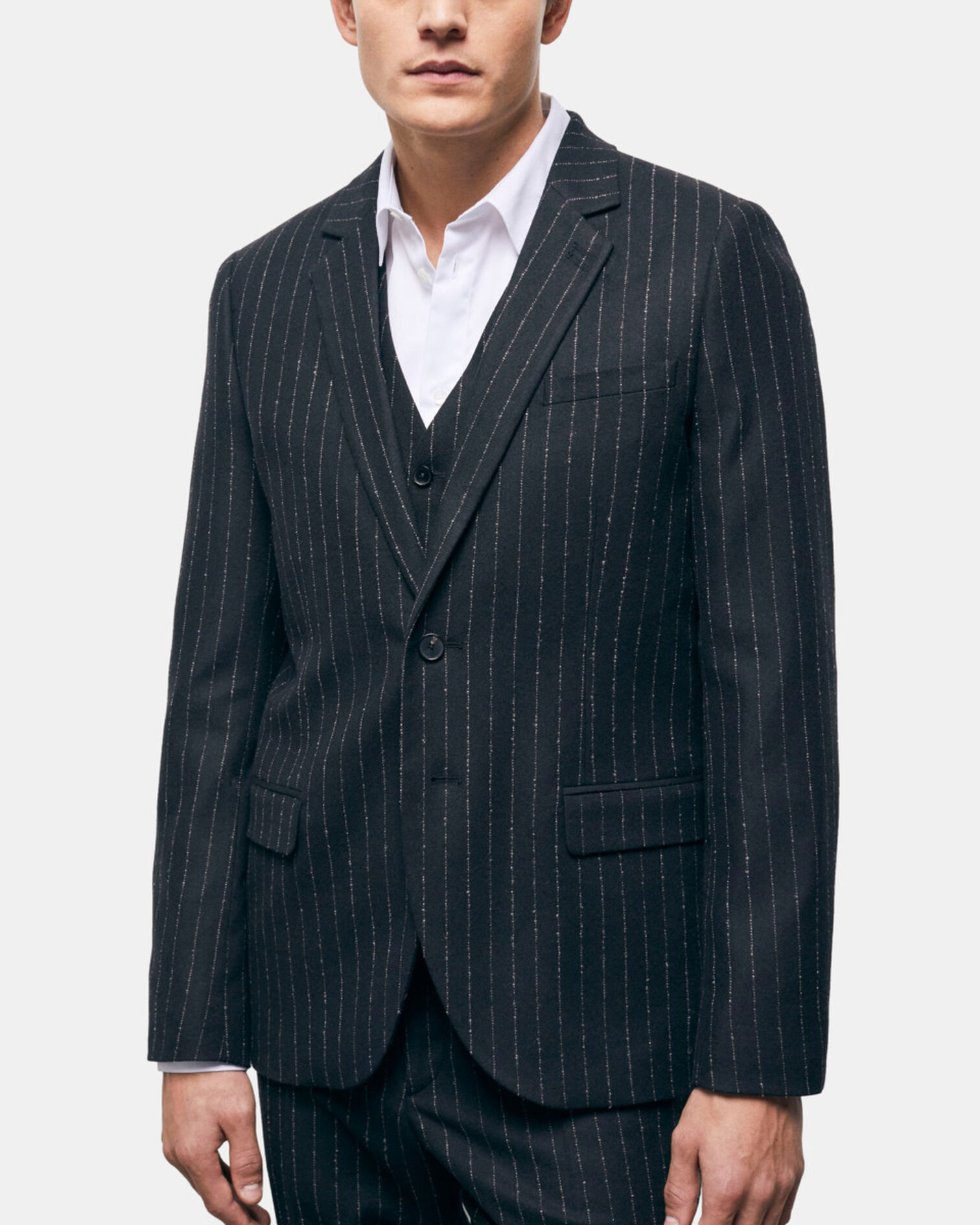Striped suit jacket, BLACK WHITE, hi-res image number null