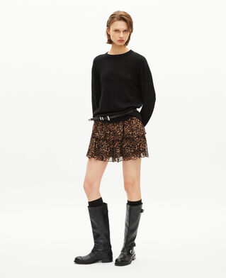 The Kooples F LEOPARD short skirt with leopard print ruffles