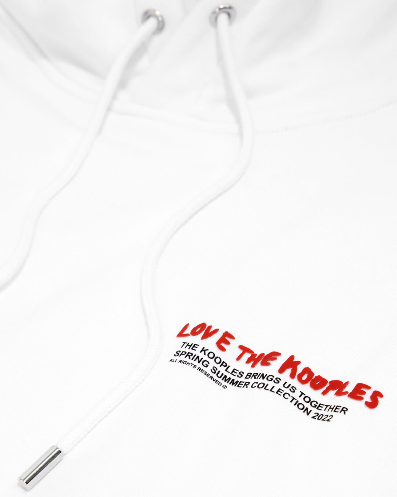 The Kooples HOMME WHITE sweat coton blanc motif love the kooples