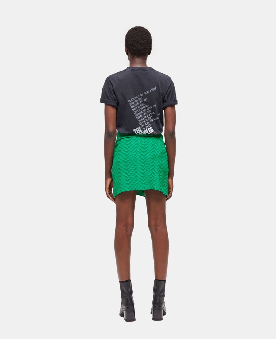 The Kooples FEMME GREEN jupe courte drapée verte