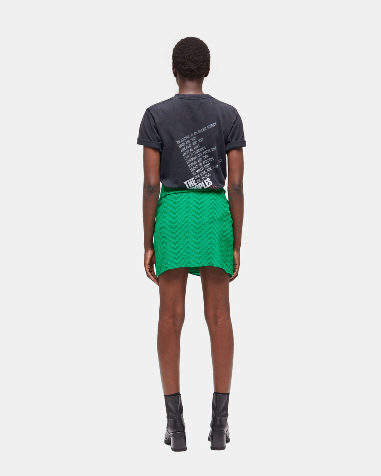 The Kooples MUJER GREEN falda corta drapeada verde