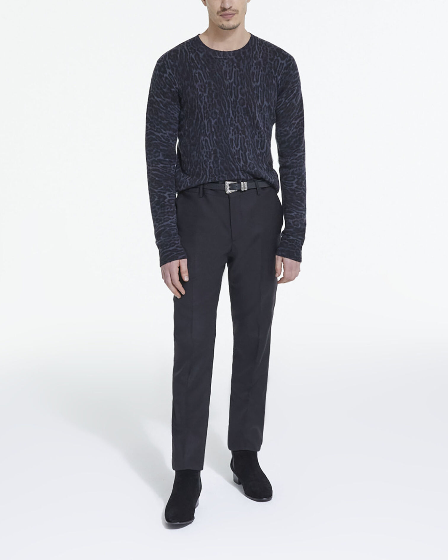 Leopard print cashmere sweater, BLACK GREY, hi-res image number null