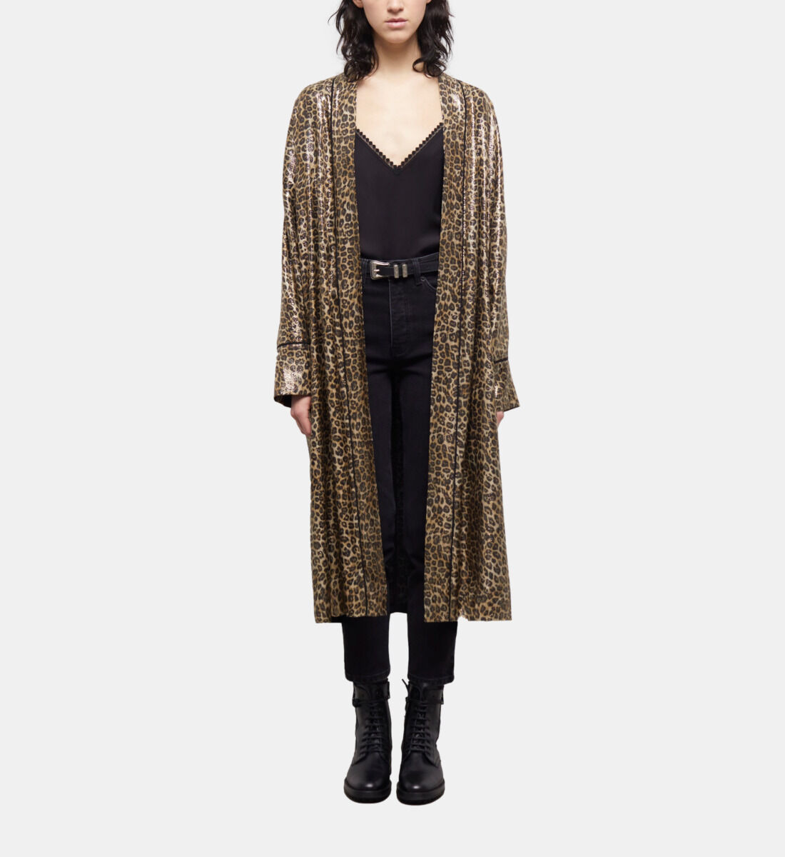 Leopard print kimono jacket hotsell