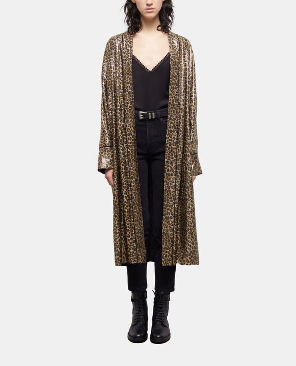 leopard-print kimono