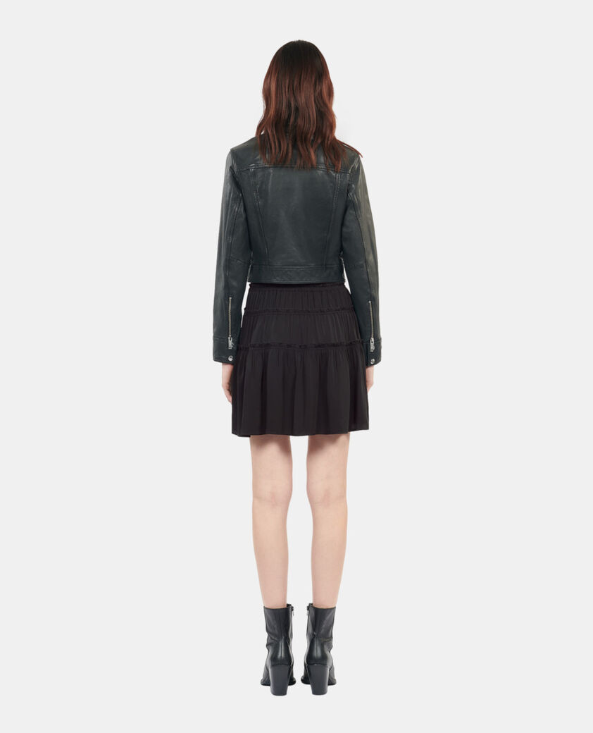 The Kooples FEMME BLACK jupe courte avec n&oelig;uds noire