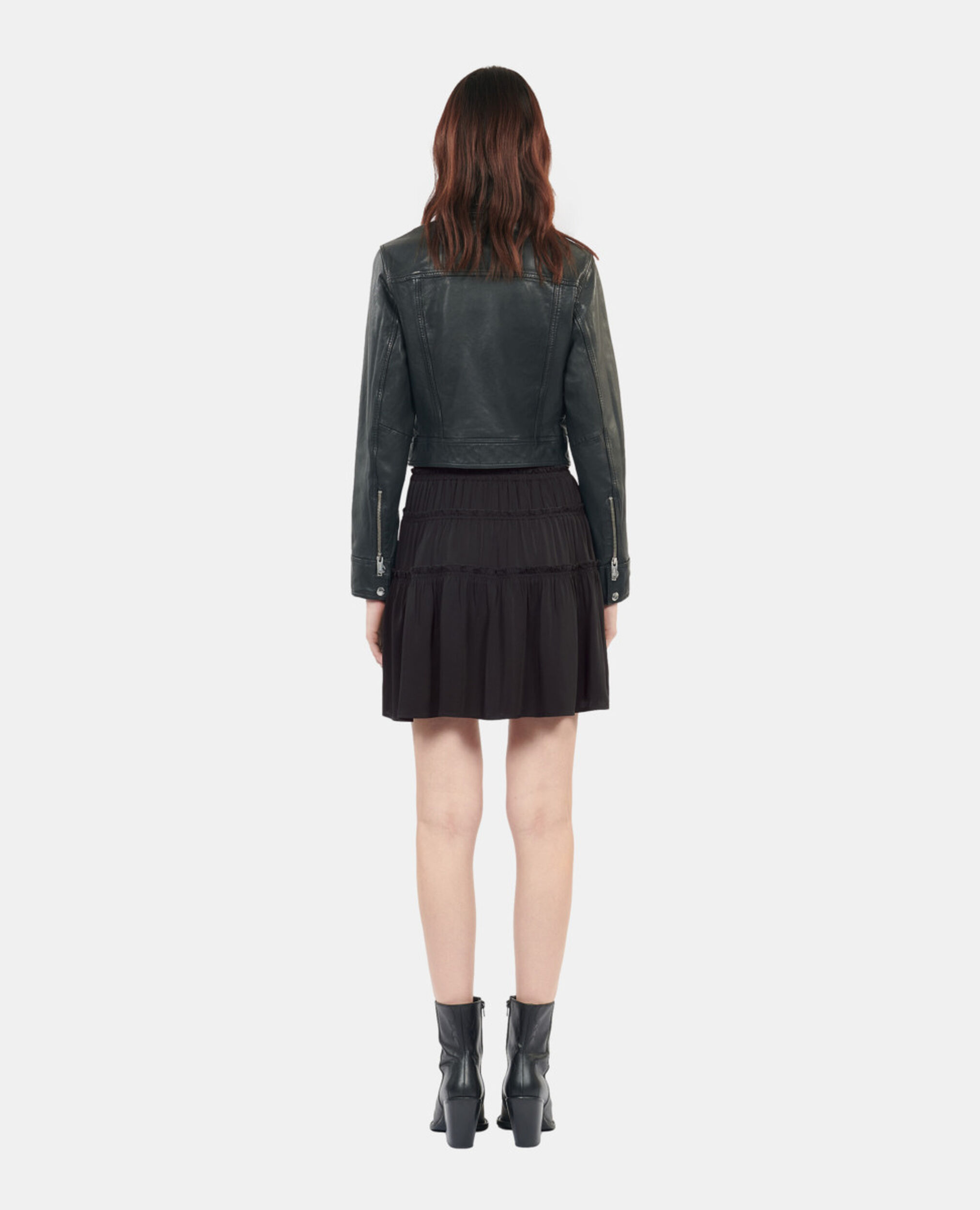 Jupe courte avec nœuds noire, BLACK, hi-res image number null