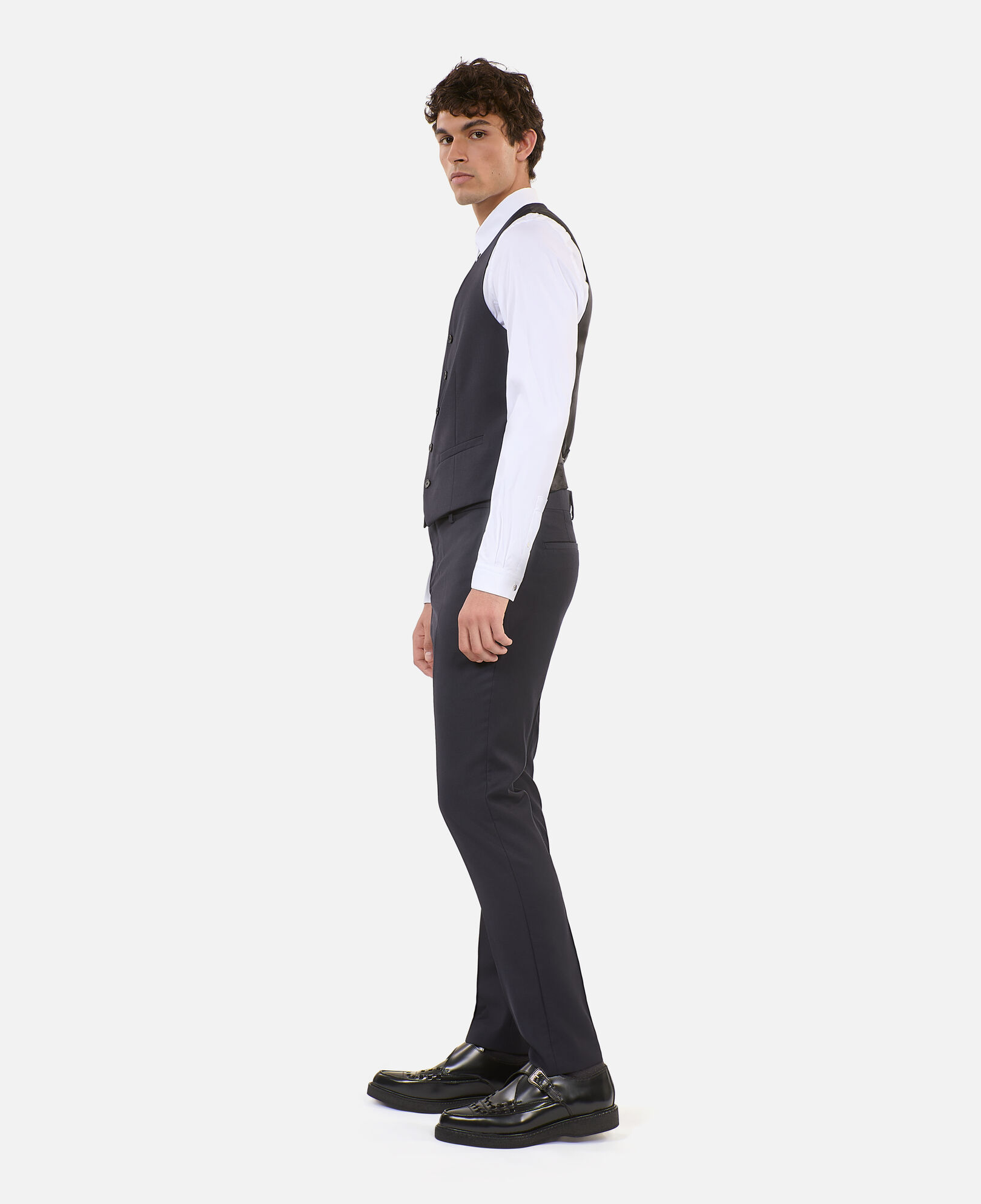 The Kooples MEN DARK NAVY navy blue wool suit vest tailored cut