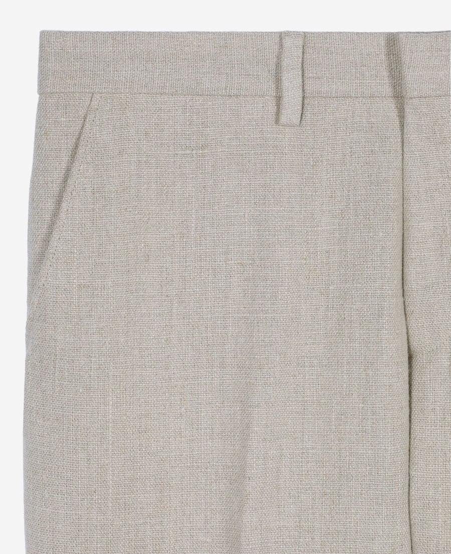 The Kooples MEN BEIGE beige linen suit trousers