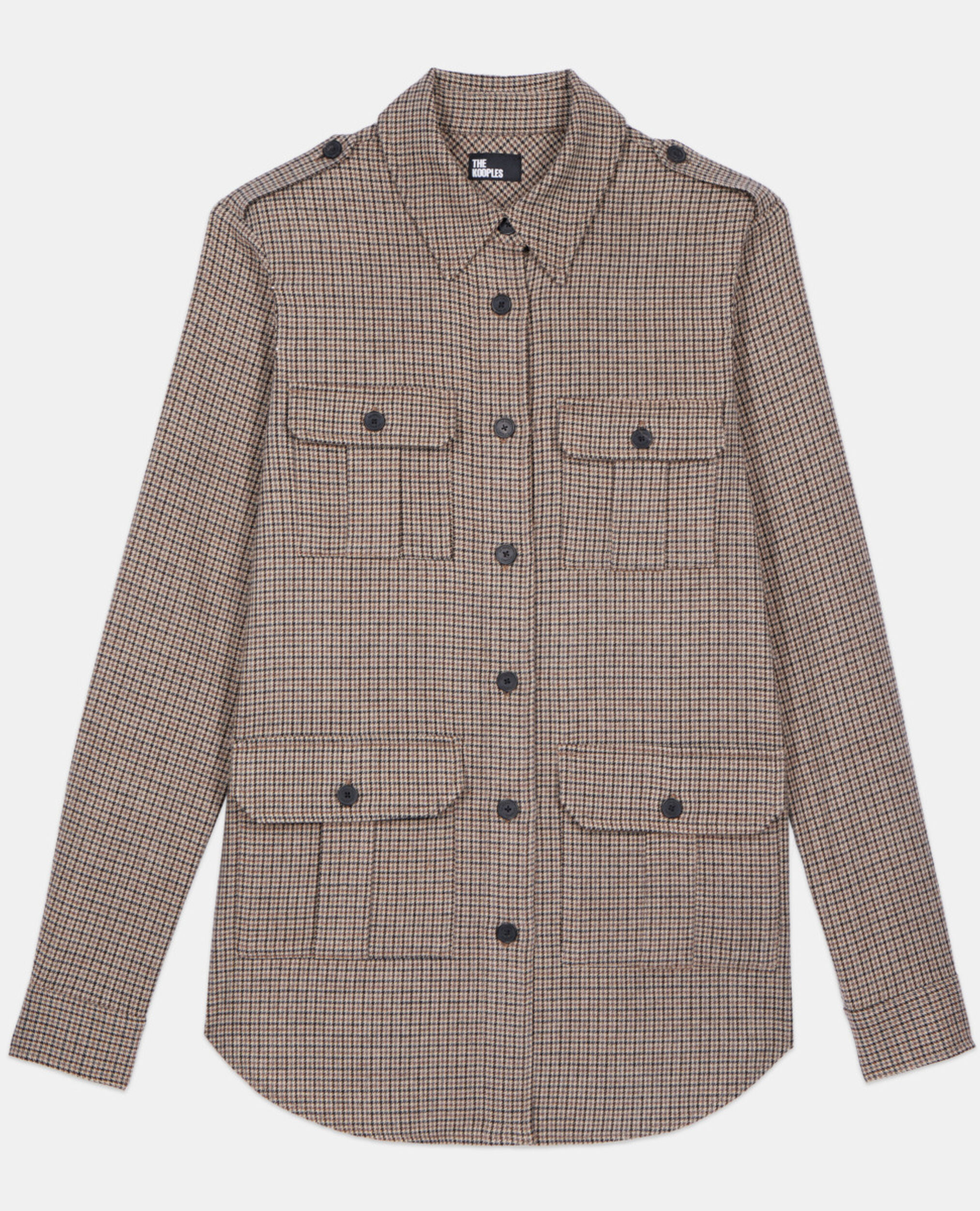 Chemise longue à carreaux, BEIGE-BROWN, hi-res image number null