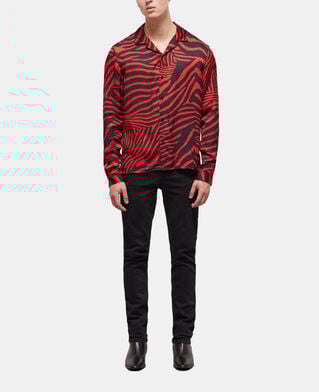 The Kooples HOMME BLACK - RED chemise col hawaïen imprimée rouge
