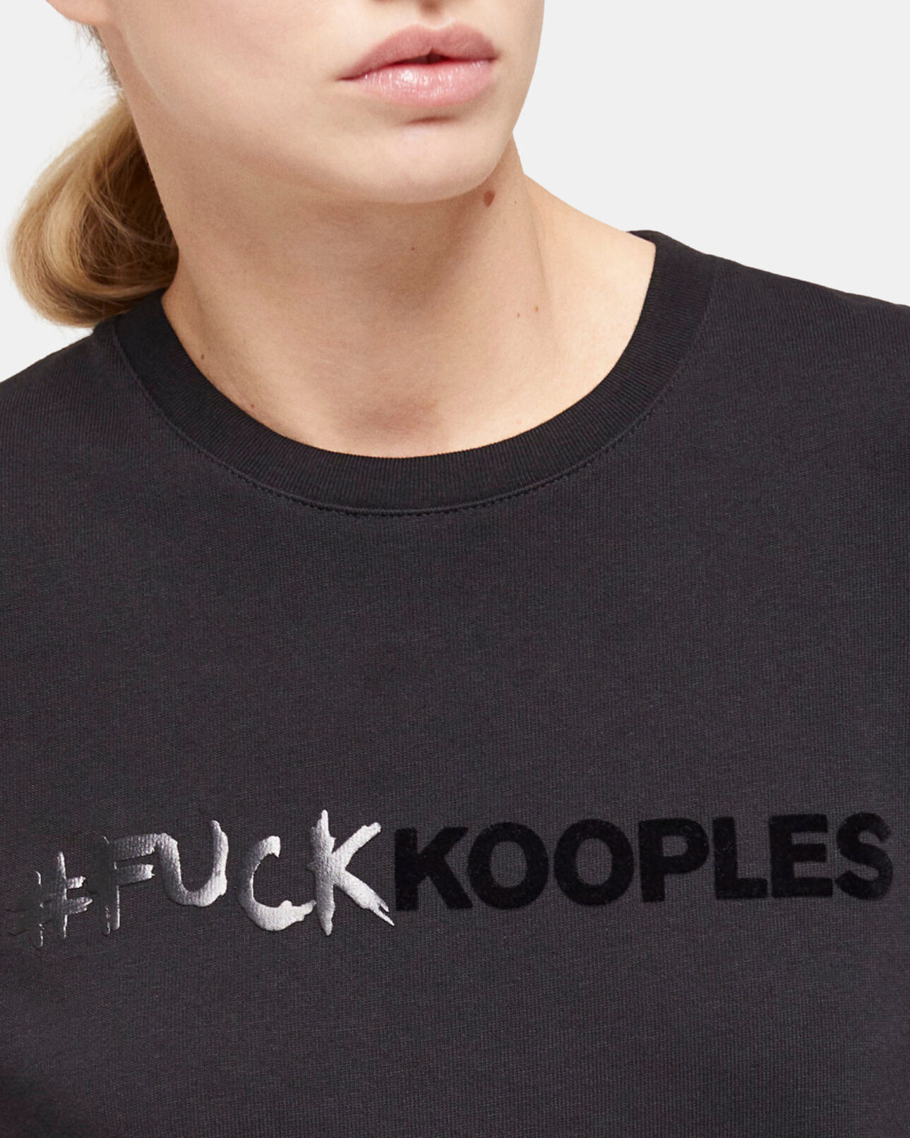 The Kooples MUJER BLACK camiseta logotipo negra para mujer