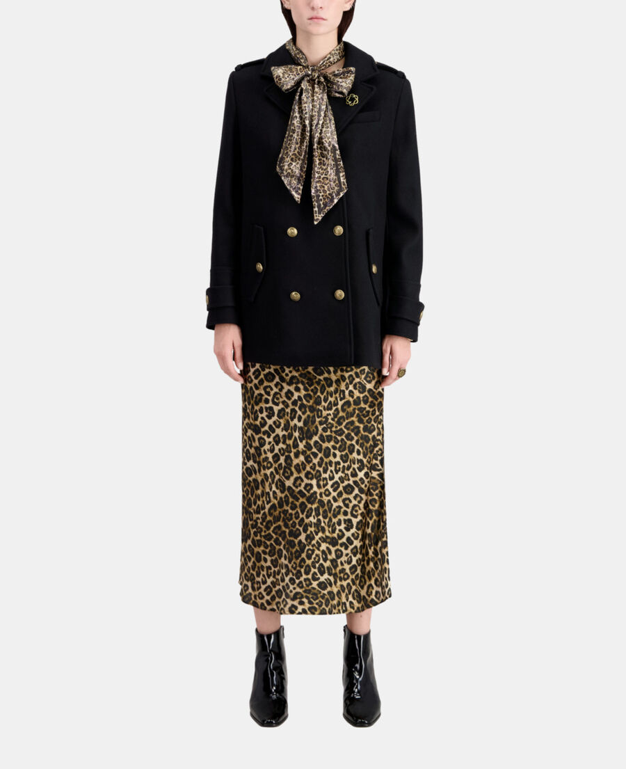 The Kooples F BLACK black wool-blend pea coat