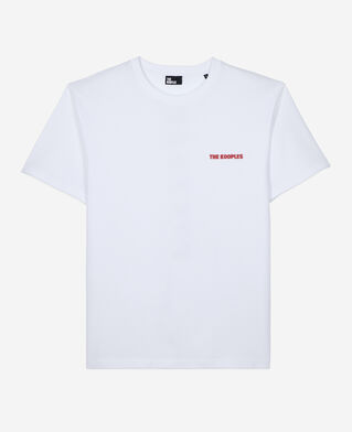 The Kooples MEN WHITE men's white t-shirt with logo serigraphy