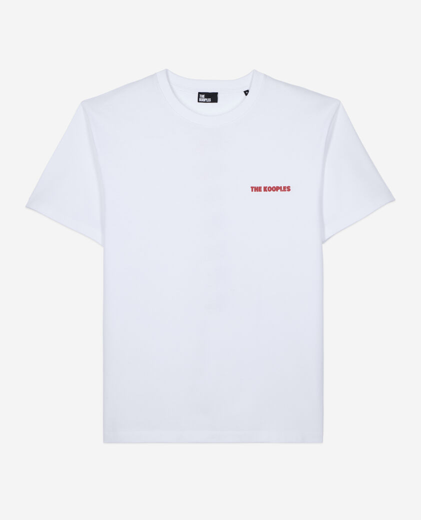 The Kooples MEN WHITE men's white t-shirt with logo serigraphy