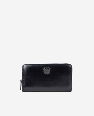 The Kooples MIXED BLACK black leather blazon wallet