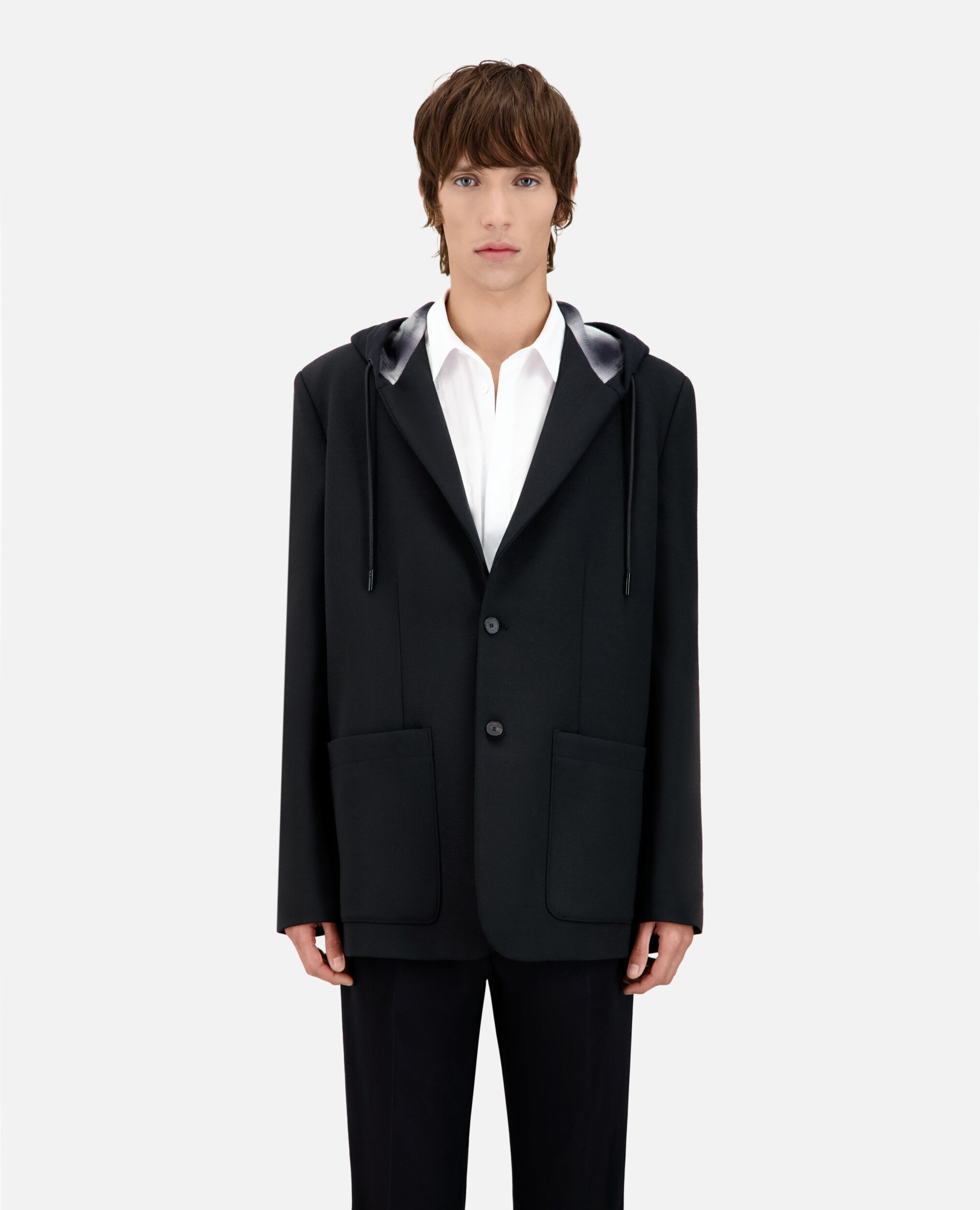 Black jacket with hood, BLACK, hi-res image number null