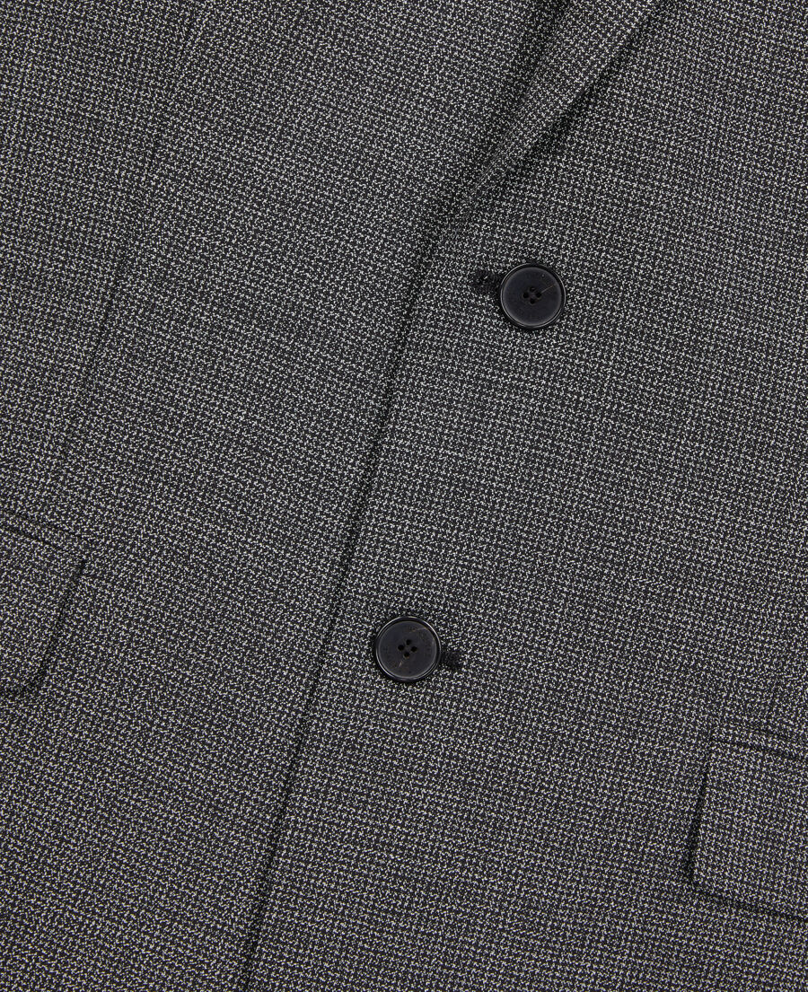 The Kooples HERREN BLACK-ECRU schwarze anzugjacke aus wolle mit motiven