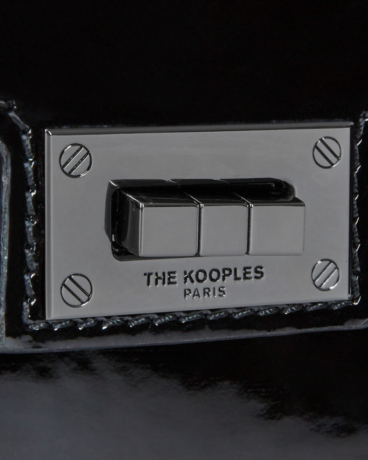 The Kooples WOMEN BLACK small emily bag in black vinyl-effect leather