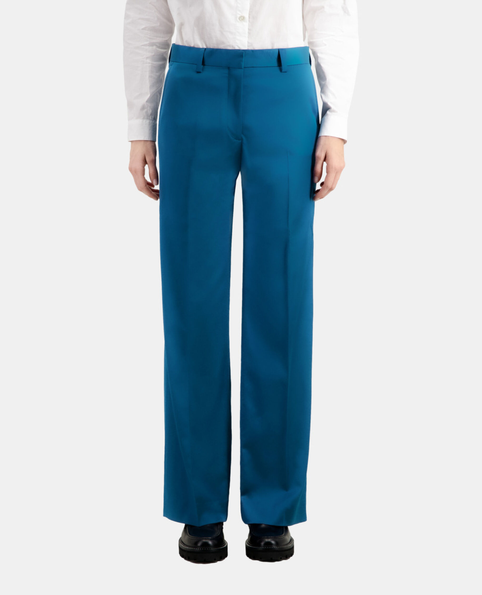 Blaue Anzughose aus Satin, DEEP BLUE, hi-res image number null