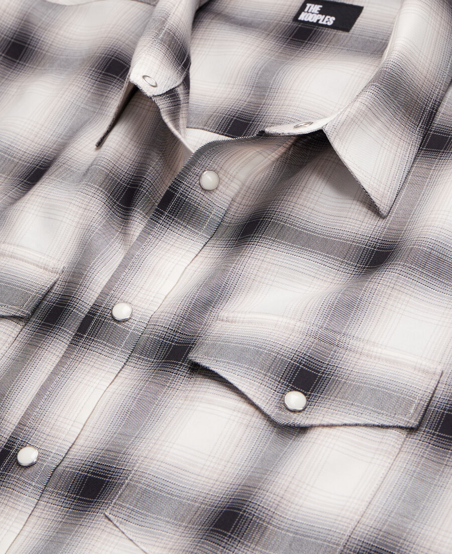 The Kooples MEN BLACK GREY WHITE checked shirt