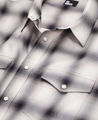 The Kooples MEN BLACK GREY WHITE checked shirt