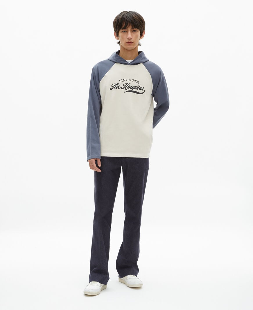 The Kooples MEN BEIGE GREY long-sleeved t-shirt with beige logo