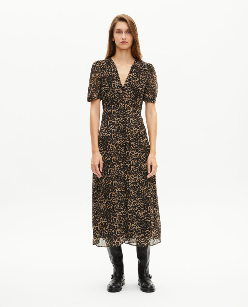 The Kooples FEMME LEOPARD robe longue imprim&eacute; l&eacute;opard