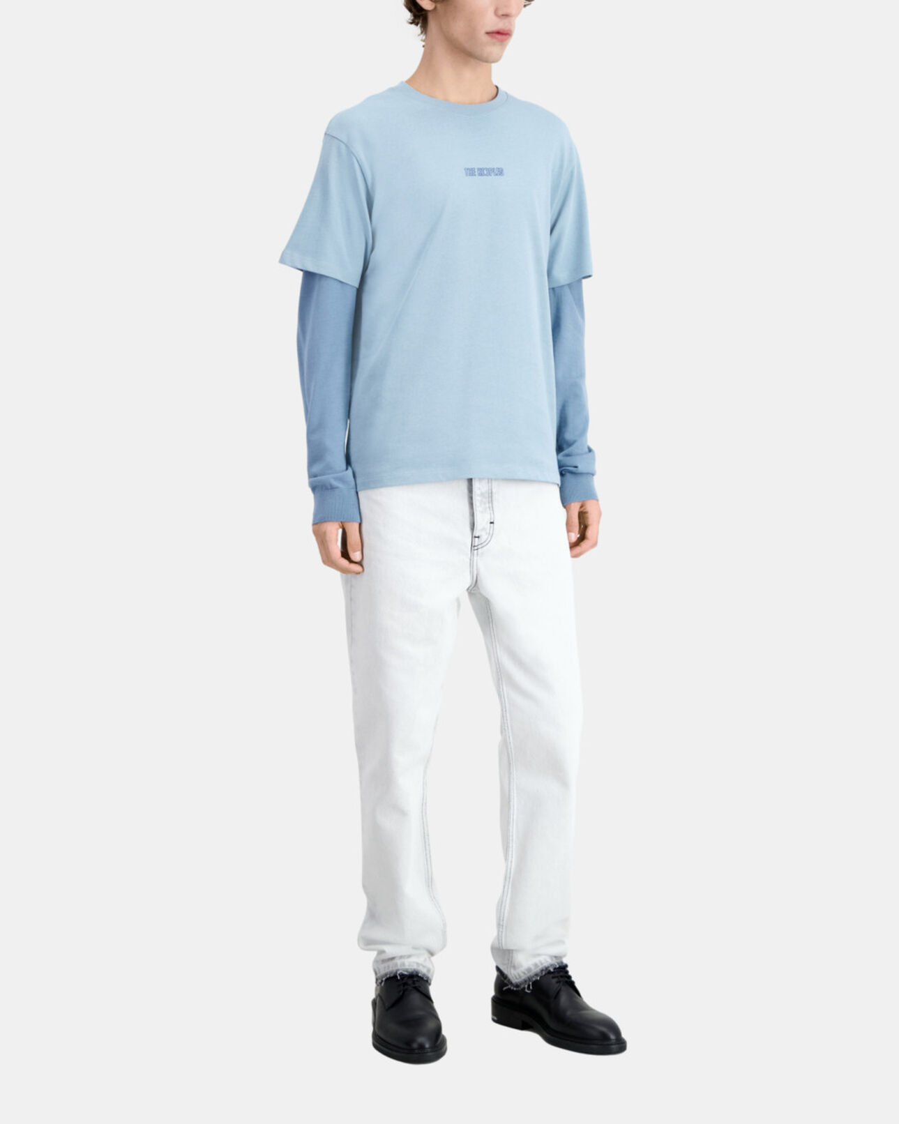 The Kooples HOMBRE BLUE GREY camiseta azul logotipo para hombre