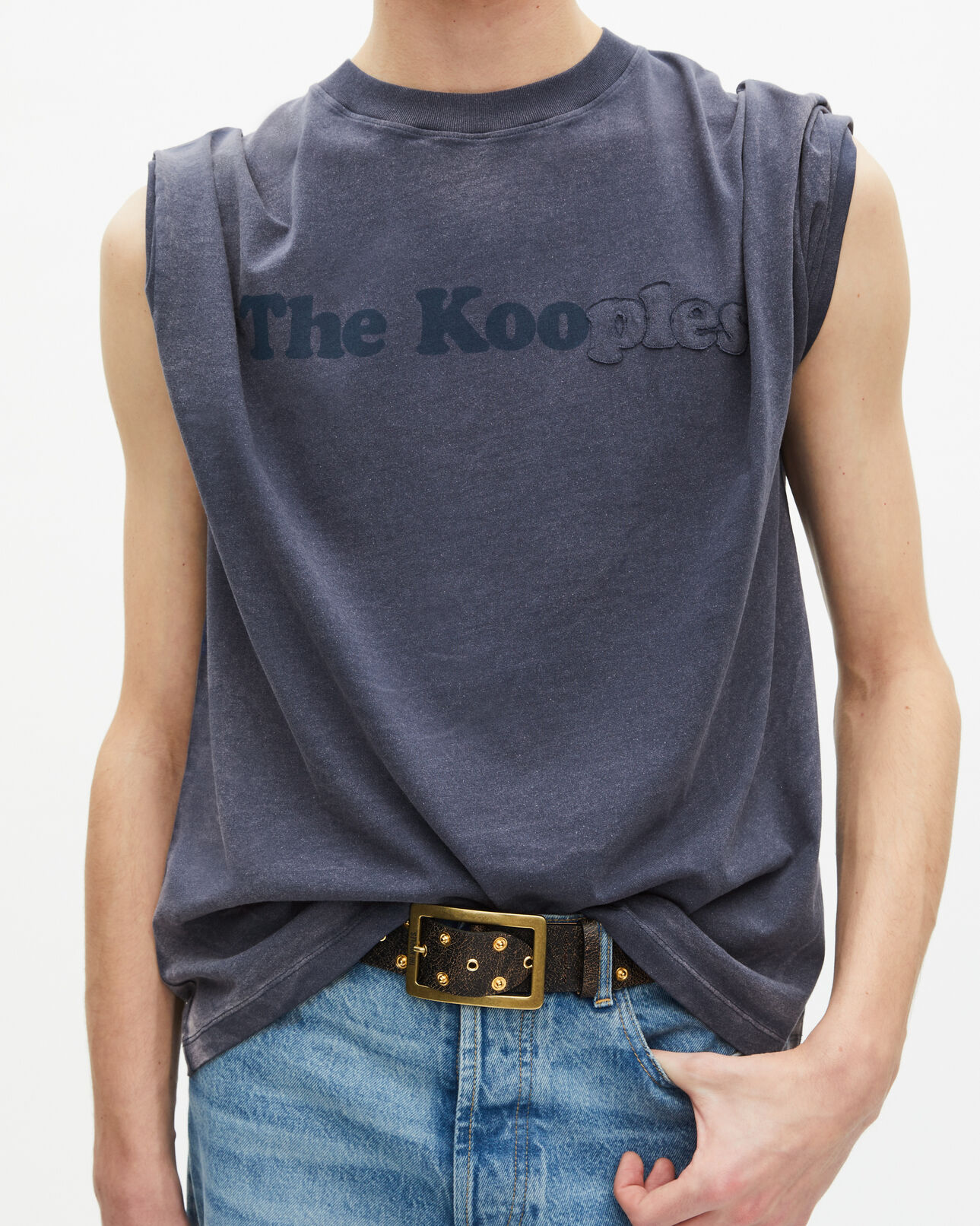 The Kooples MEN DARK NAVY t-shirt with navy logo