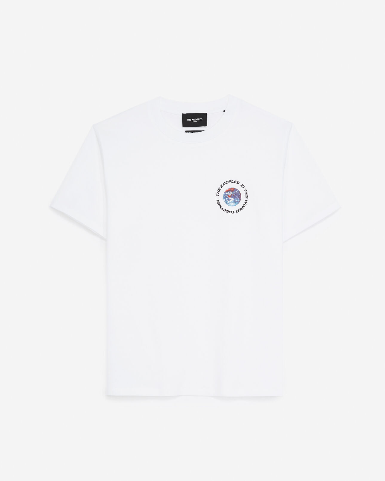 The Kooples WOMEN WHITE white cotton t-shirt with planet logo
