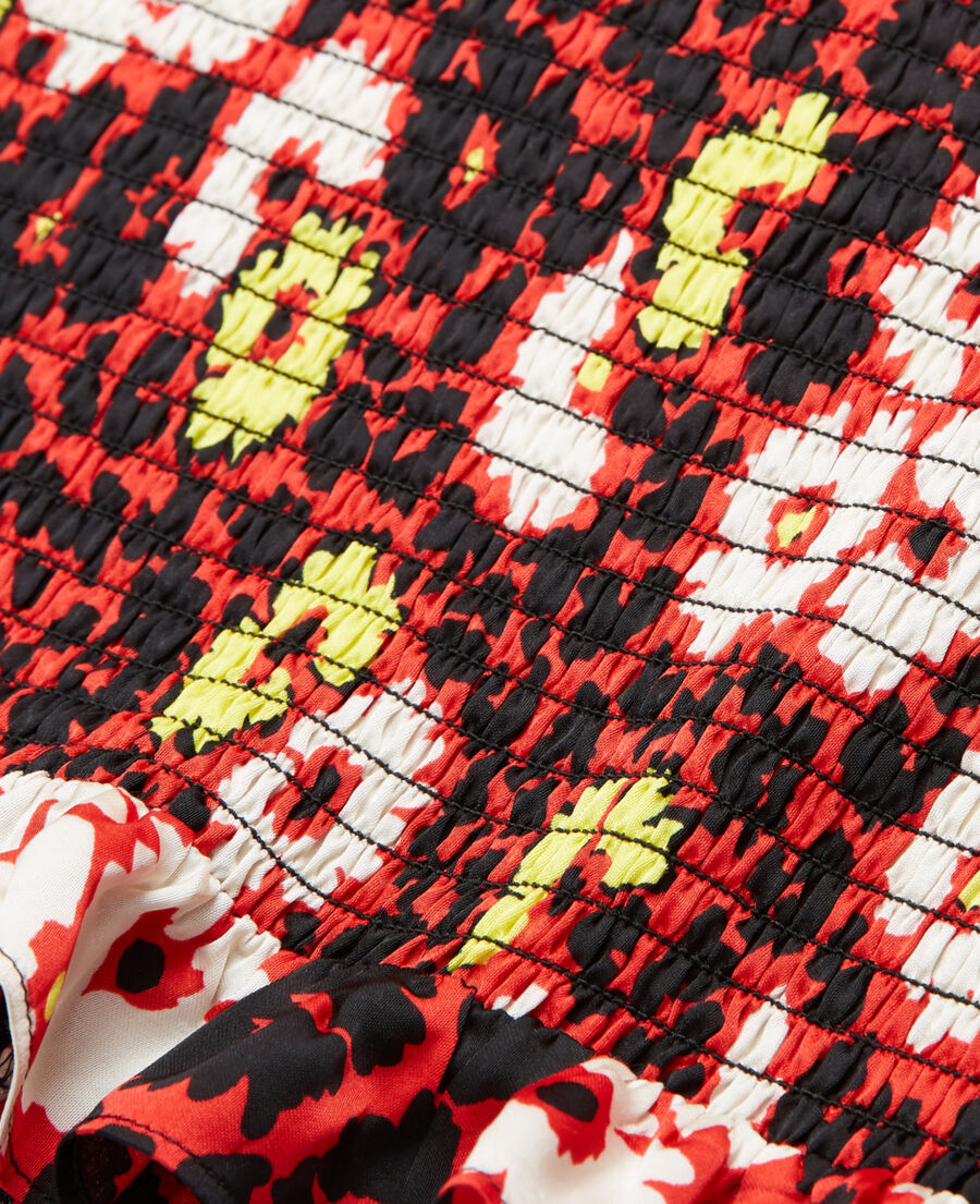 The Kooples F RED / YELLOW floral print short skirt