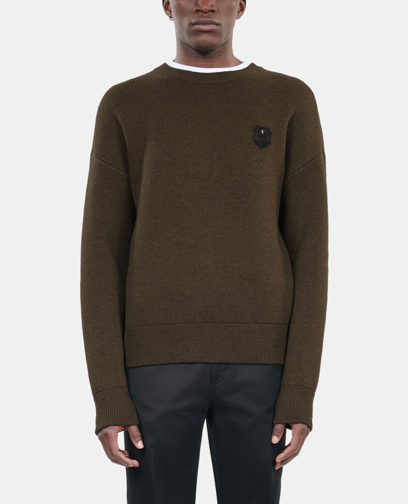 The Kooples HERREN OLIVE NIGHT khakifarbener wollpullover