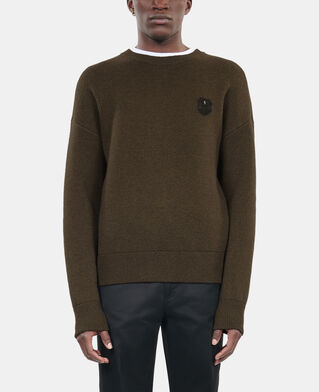 The Kooples HERREN OLIVE NIGHT khakifarbener wollpullover
