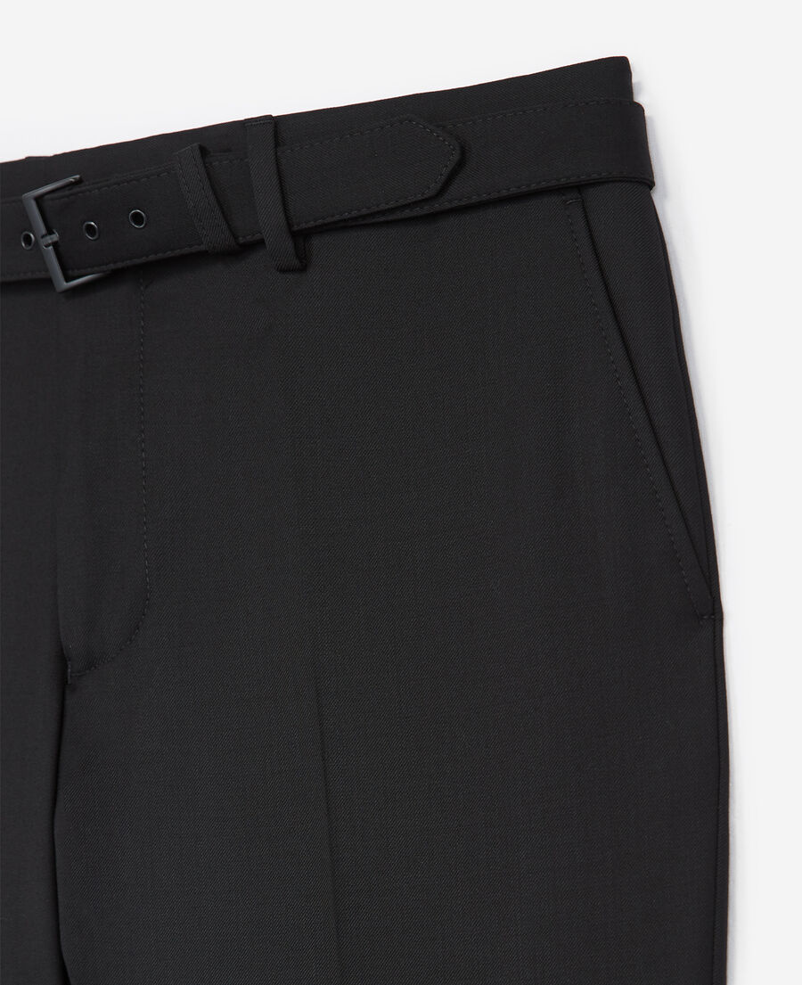 The Kooples MEN BLACK black wool fitted suit trousers