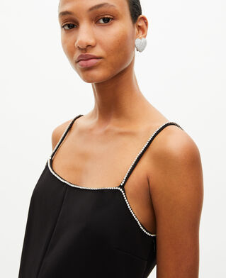 The Kooples FEMME BLACK robe courte avec détails de strass noire