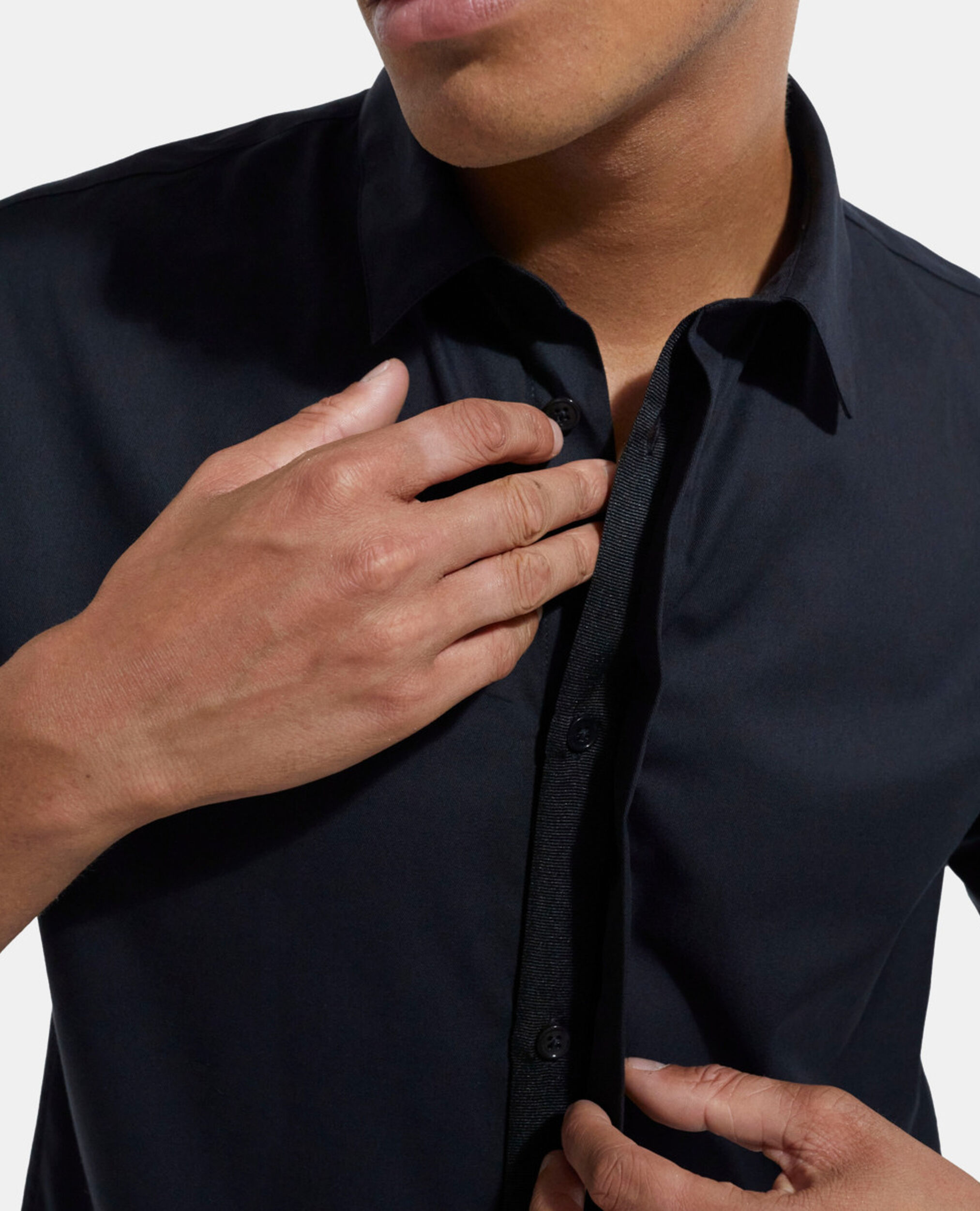 Chemise col classique noire, BLACK, hi-res image number null