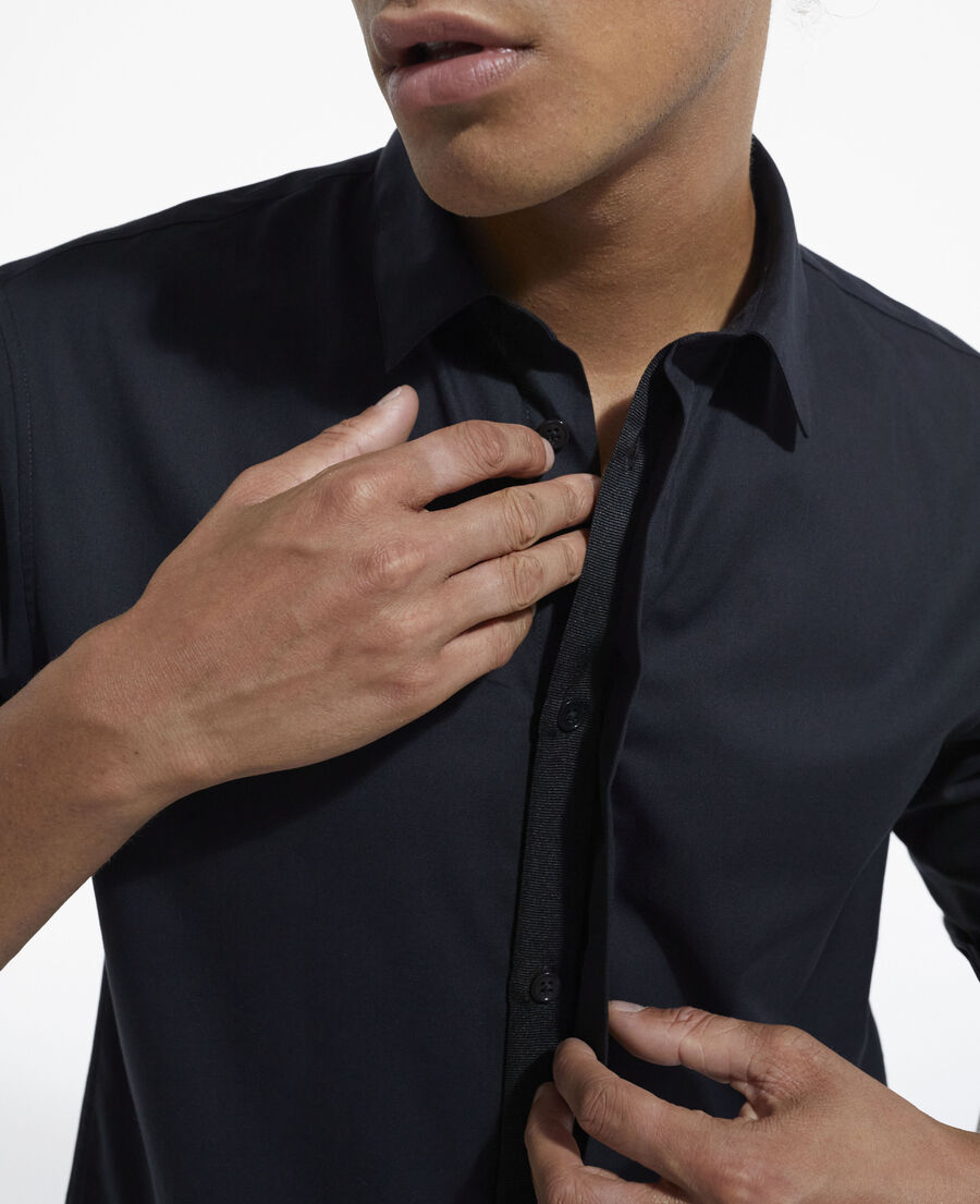black shirt with classic collar