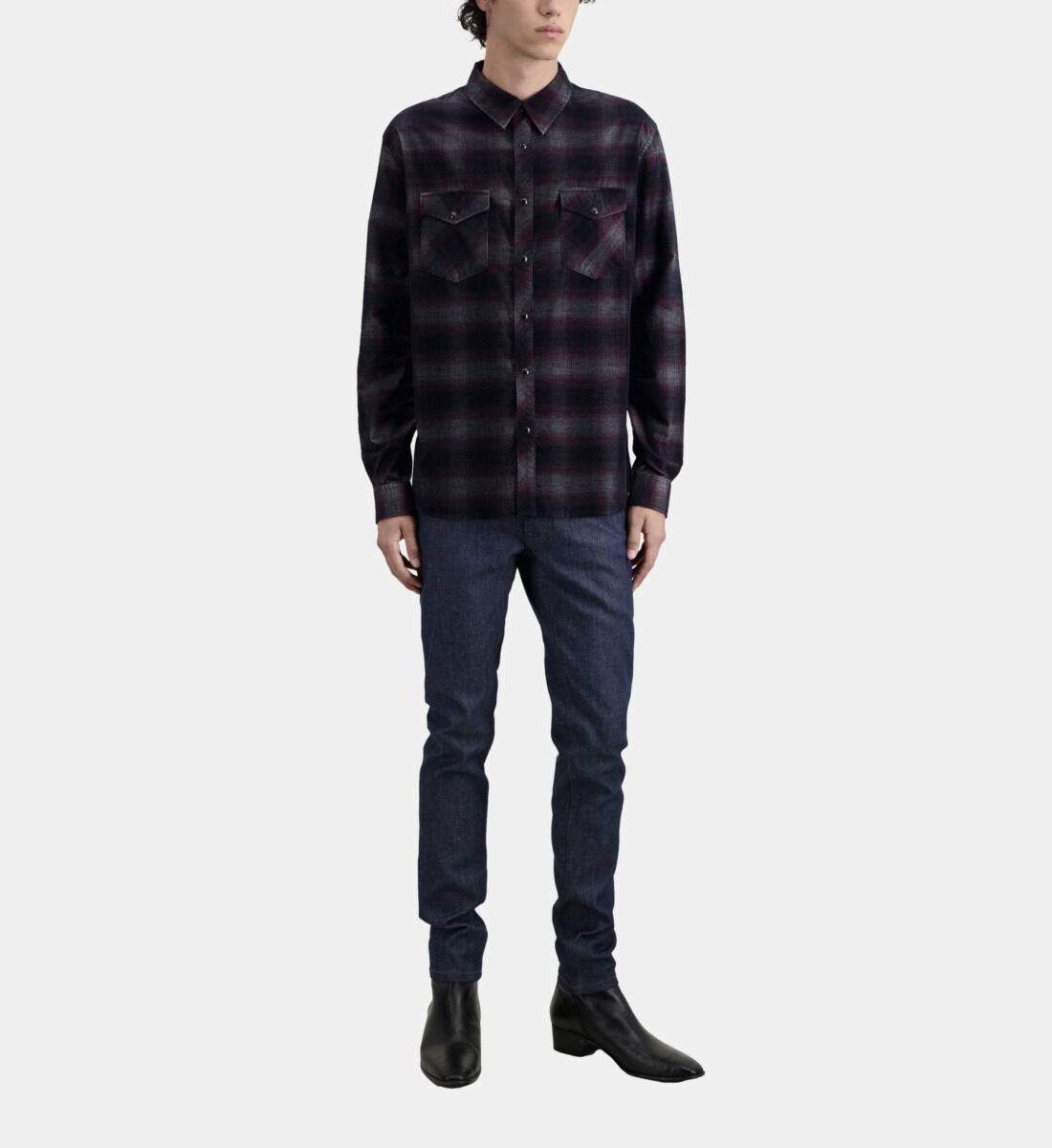 Camisa best sale cuadros negros