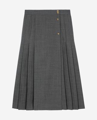 The Kooples WOMEN LIGHT GREY MEL/WHITE black and grey wrap skirt