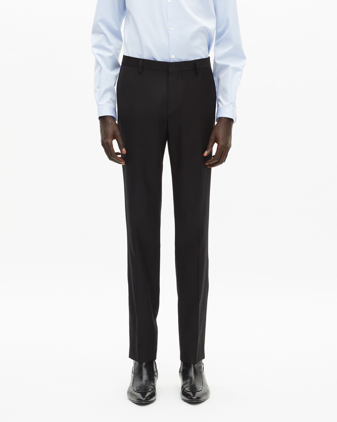 The Kooples HERREN BLACK schwarze slim-fit-anzughose aus wolle
