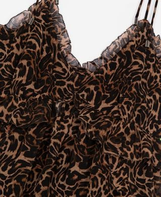 The Kooples DAMEN LEOPARD top mit r&uuml;schen im leopardenmuster