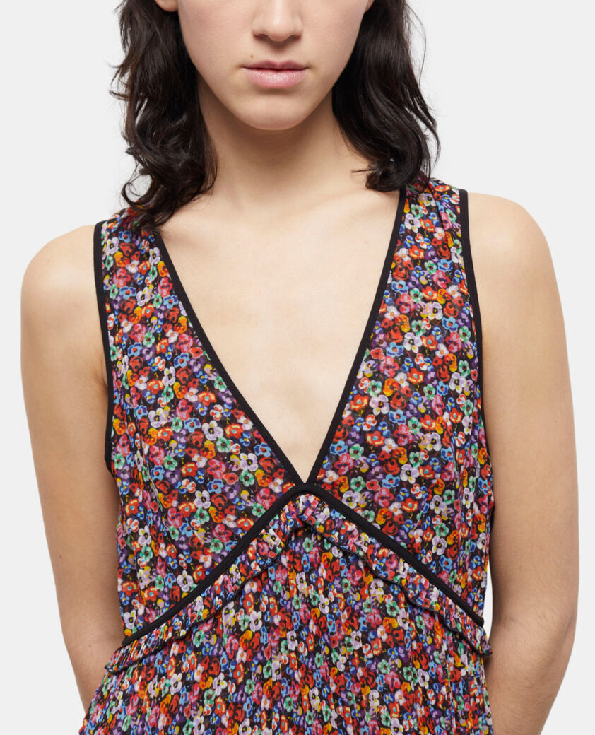 The Kooples FEMME MULTICOLOR robe longue multicolore plissée