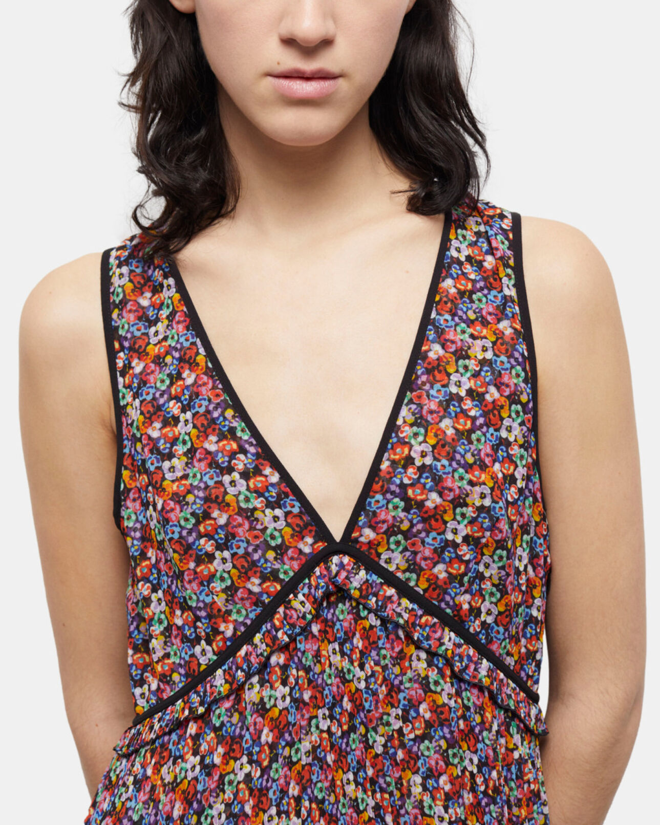 The Kooples WOMEN MULTICOLOR long multicolor pleated dress