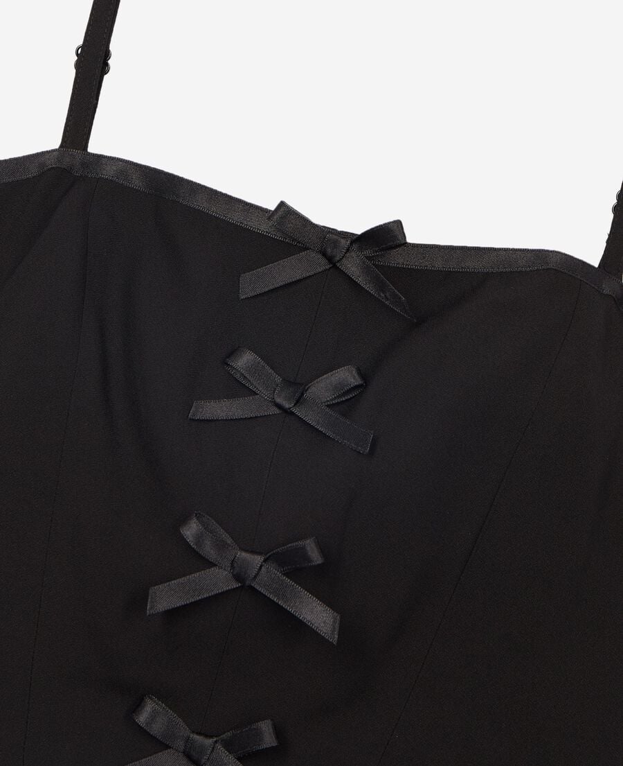 The Kooples DAMEN BLACK top mit schleifen-details schwarz