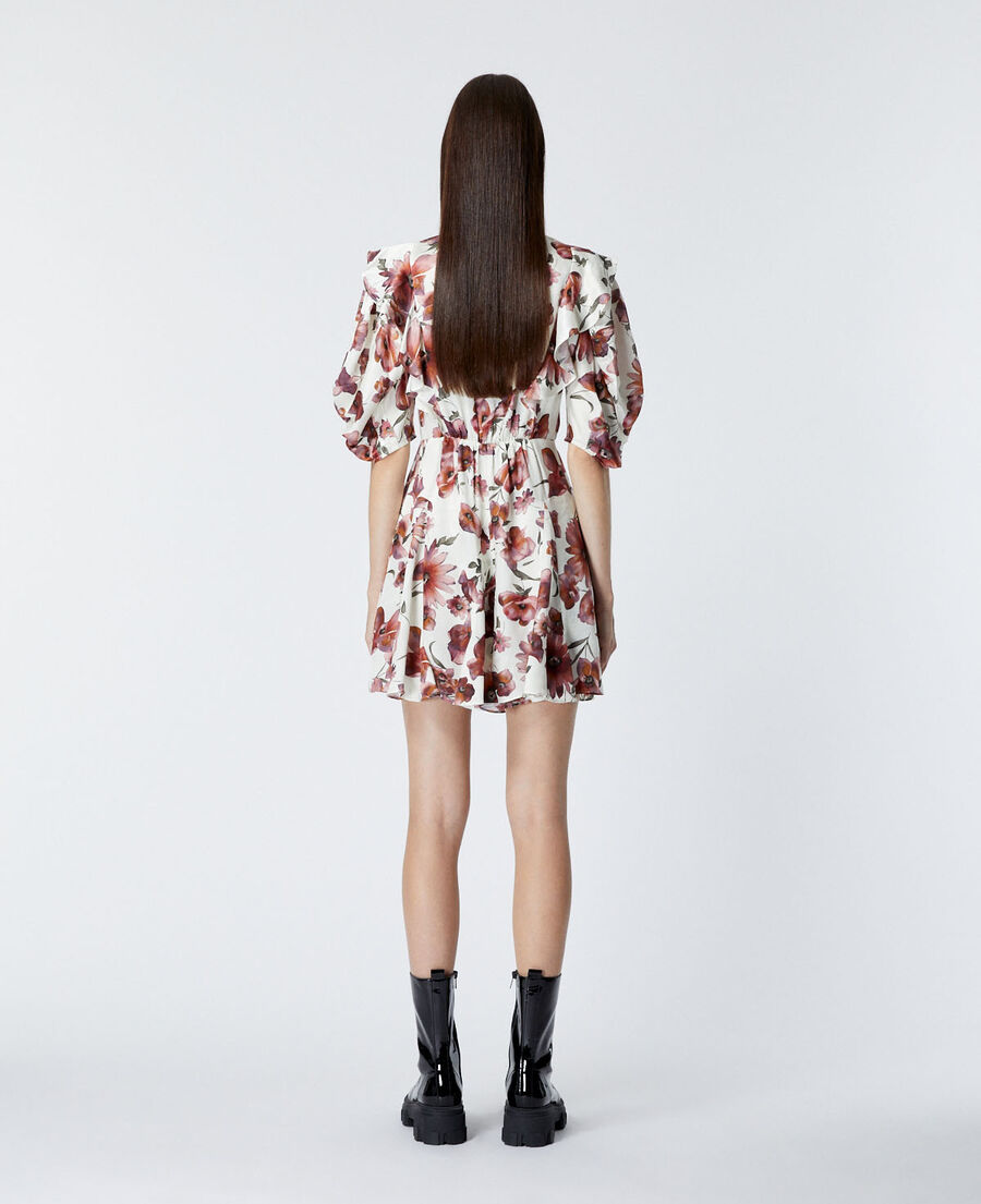 short wrap dress with floral print