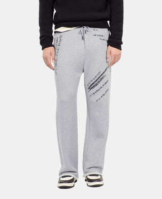 The Kooples MEN STONE GREY handwritten serigraphy tracksuit trousers