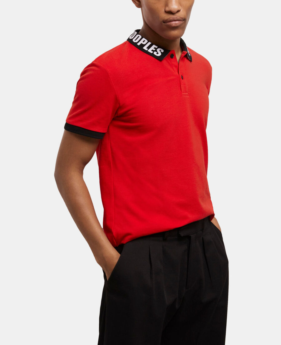 red logo polo shirt