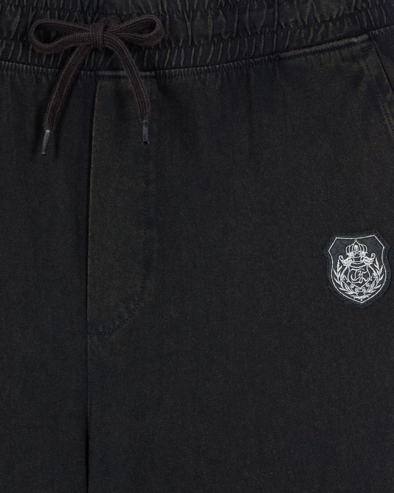 The Kooples HOMME BLACK WASHED bas de jogging blason noir