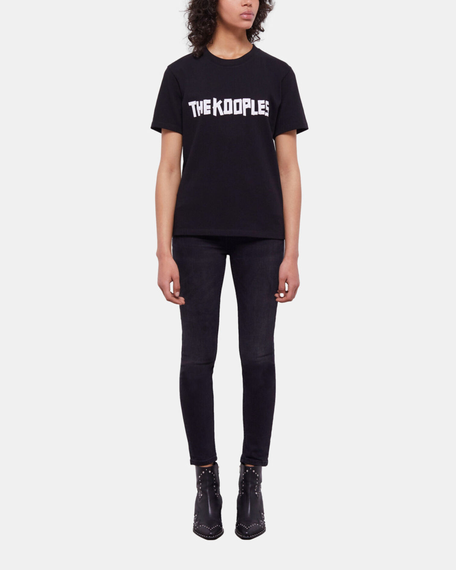 Black T-shirt with logo, BLACK, hi-res image number null